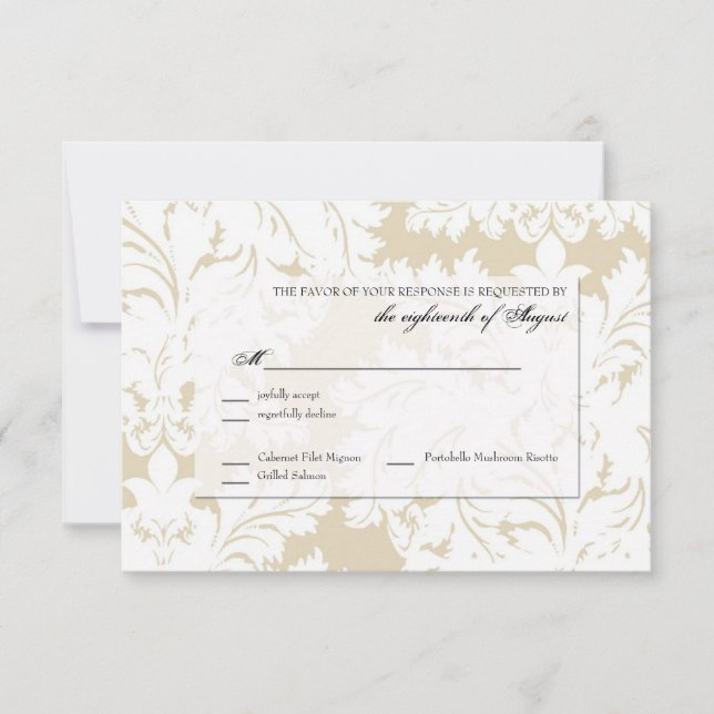 Tarjeta RSVP de respuesta de Boda de personalizabl (Anverso)