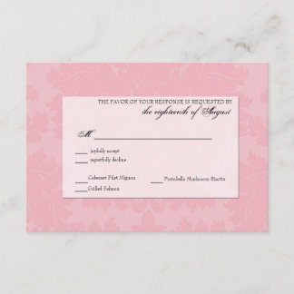Tarjeta RSVP de respuesta de Boda de personalizabl