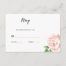 Tarjeta RSVP de respuesta de Boda de Rosas de cose