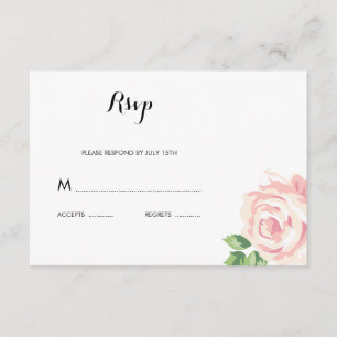 Tarjeta RSVP de respuesta de Boda de Rosas de cose