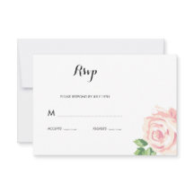 Tarjeta RSVP de respuesta de Boda de Rosas de cose