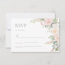 Tarjeta RSVP de respuesta de Boda floral de Rubor 