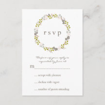 Tarjeta RSVP de Respuesta de Bodas de Woodland