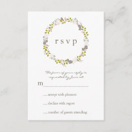 Tarjeta RSVP de Respuesta de Bodas de Woodland