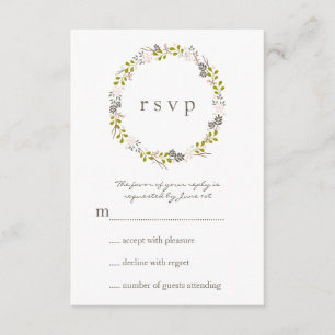 Tarjeta RSVP de Respuesta de Bodas de Woodland