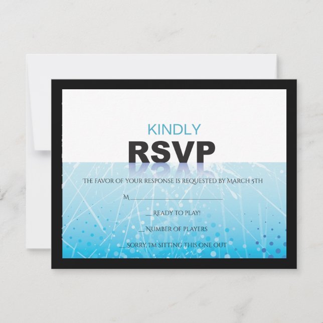 Tarjeta RSVP de respuesta de ICE HOCKEY Bar Bat Mi (Anverso)
