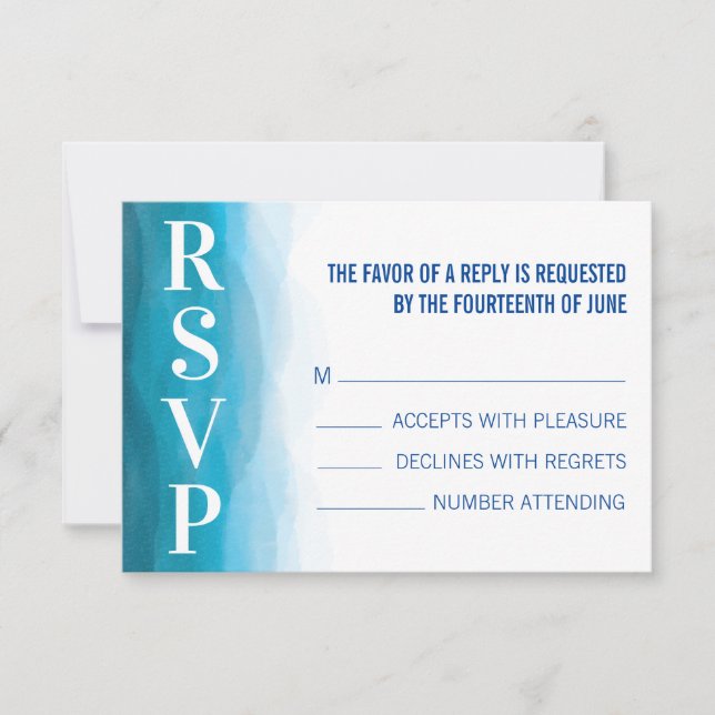 Tarjeta RSVP de respuesta de invitación a boda de  (Anverso)