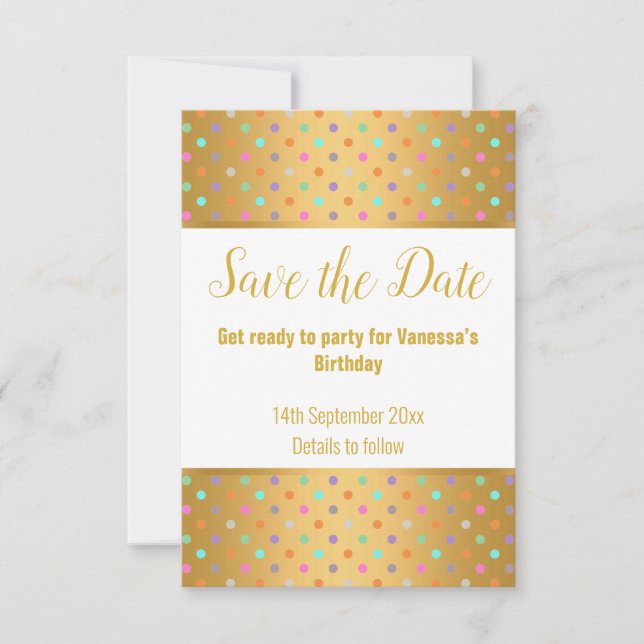 TARJETA RSVP DE RESPUESTA DE PASTEL BLANCO DE ORO  (Anverso)