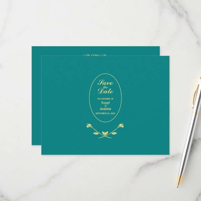 Tarjeta RSVP de respuesta de Rosa verde azulado (Anverso/Reverso In Situ)