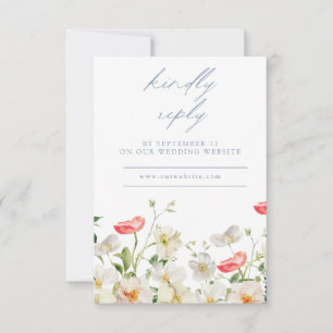 Tarjeta RSVP de respuesta del Boda de color de agu