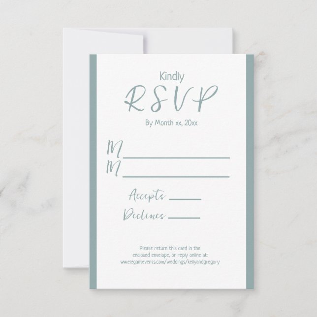 Tarjeta RSVP de respuesta del Boda de sabios de ve (Anverso)