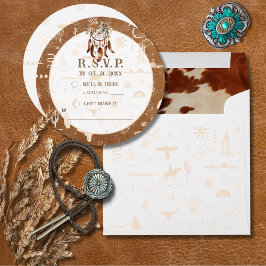 Tarjeta RSVP de Respuesta del Boho Ranch Wild West