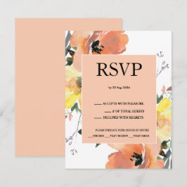 Tarjeta RSVP de Respuesta Floral de Peach