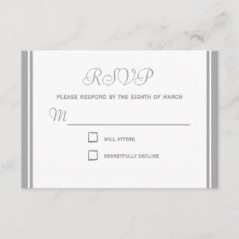 Tarjeta RSVP de respuesta gris pálido