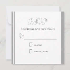 Tarjeta RSVP de respuesta gris pálido