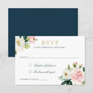 Tarjeta RSVP de respuesta romántica de la marina b