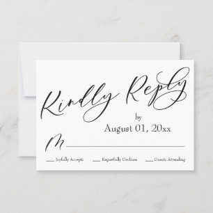 Tarjeta RSVP de respuesta simple, elegante y moder