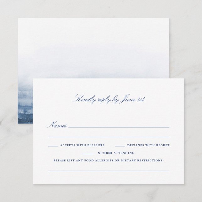 Tarjeta RSVP de restricciones dietéticas - Penobsc (Anverso / Reverso)