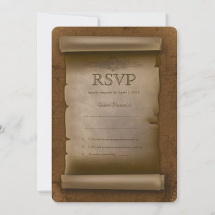 Tarjeta RSVP de rincones redondeados de papel anti
