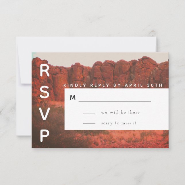 Tarjeta RSVP de Rocas Desiertas (Anverso)