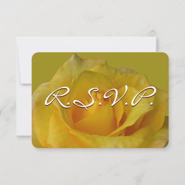 Tarjeta RSVP de rosa amarillo personalizada para i (Anverso)