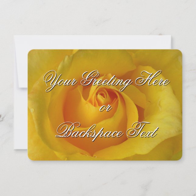Tarjeta RSVP de rosa amarillo personalizada para i (Anverso)