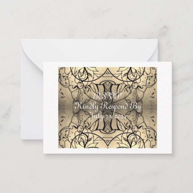 Tarjeta RSVP de Rosa Beige Vintage (Anverso)