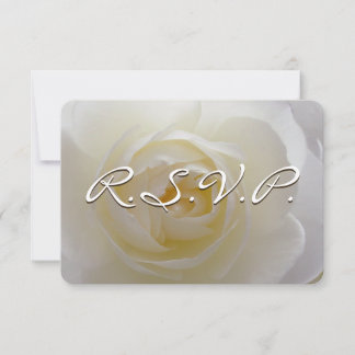 Tarjeta RSVP de Rosa Blanca Personalizada para Inv