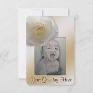 Tarjeta RSVP de Rosa Blanca Personalizada para Inv