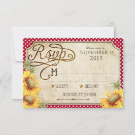 Tarjeta RSVP de RSVP para el país de los girasoles
