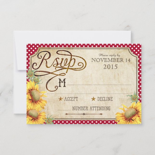 Tarjeta RSVP de RSVP para el país de los girasoles (Anverso)