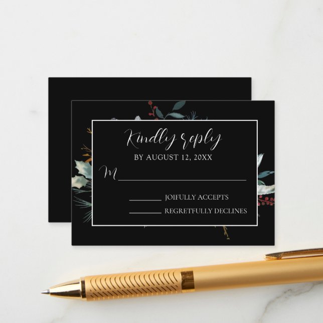 Tarjeta RSVP de Rubor Elegance Modern (Anverso/Reverso In Situ)