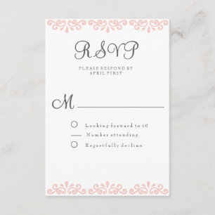 Tarjeta RSVP de Rubor Lace Elegante y Romántica