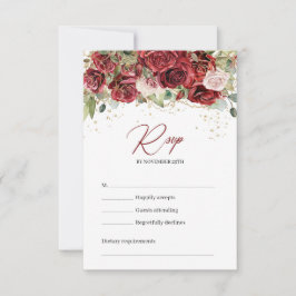 Tarjeta rsvp de rugozo rubio y rosa negro