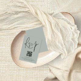 Tarjeta RSVP de sabio ligero de Boda de código QR 