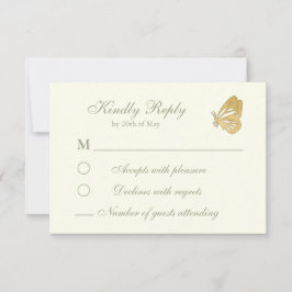 Tarjeta RSVP de sabio y crema floral de estilo vin