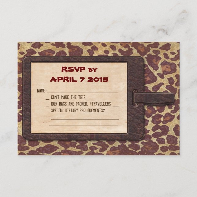Tarjeta RSVP de Safari (Anverso)
