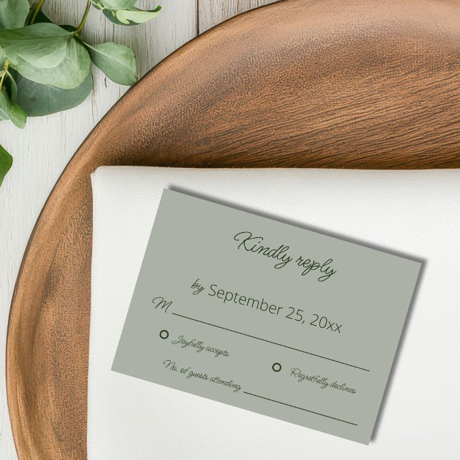 Tarjeta RSVP de Sage Green Wedding (Subido por el creador)