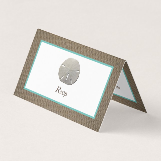 Tarjeta RSVP de Sand Dollar & Burlap Photo (Anverso)
