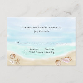 Tarjeta RSVP de Sandy Beach Wedding