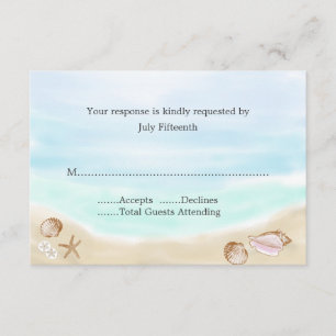 Tarjeta RSVP de Sandy Beach Wedding