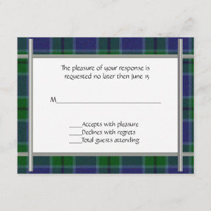 Tarjeta RSVP de Scott Plaid Wedding