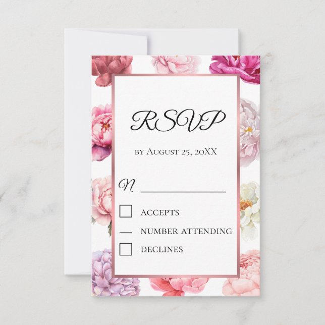 Tarjeta RSVP de script minimalista | Elegante manu (Anverso)