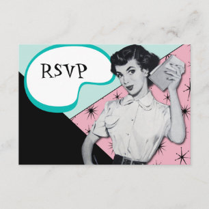 Tarjeta RSVP de Secretario Sassy de Vintage
