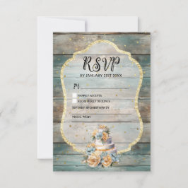 Tarjeta RSVP de Shabby Chic Pastel Wood