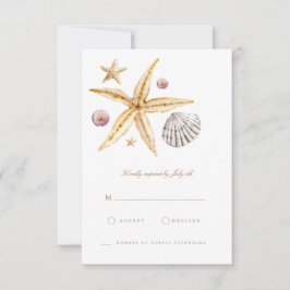 Tarjeta RSVP de Shell Tropical Beach Ocean