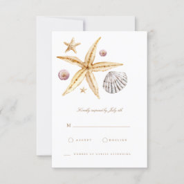 Tarjeta RSVP de Shell Tropical Beach Ocean