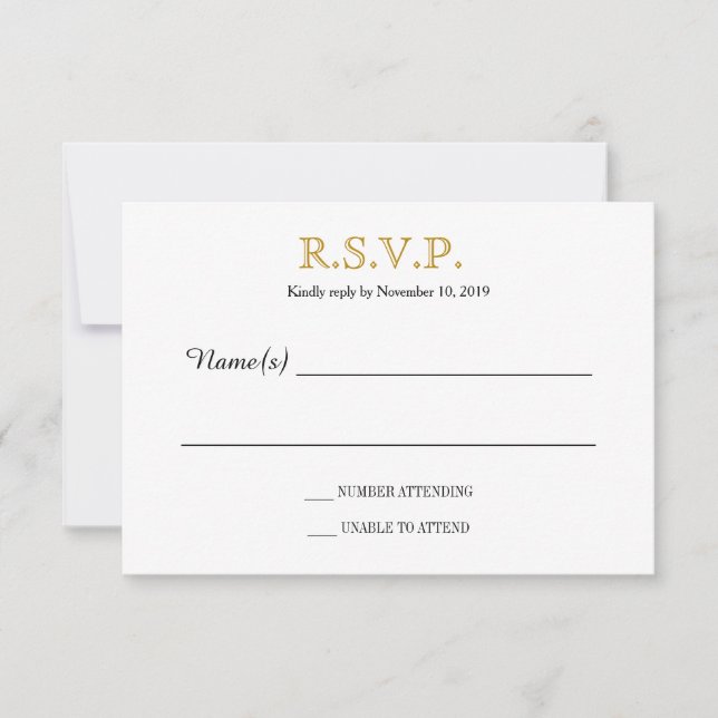 Tarjeta RSVP de Silhouettes simple (Anverso)