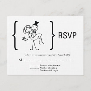 Tarjeta RSVP de simple boda de amor