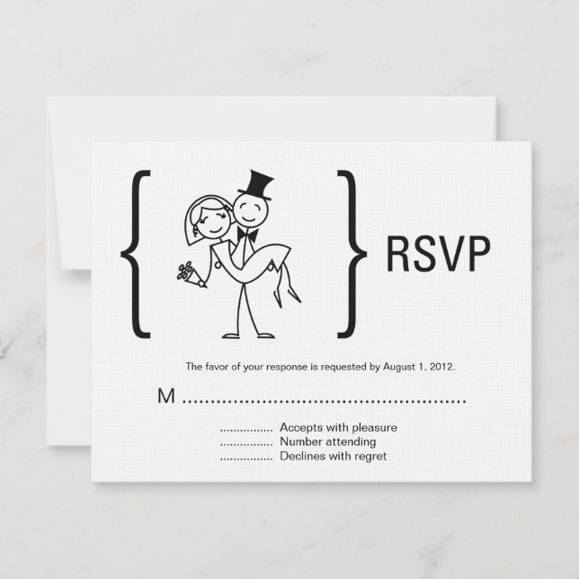 Tarjeta RSVP de simple boda de amor (Anverso)